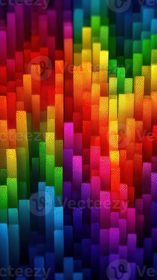 Vibrant arrangement of colorful blocks creating a captivating gradient design in a digital artwork photo