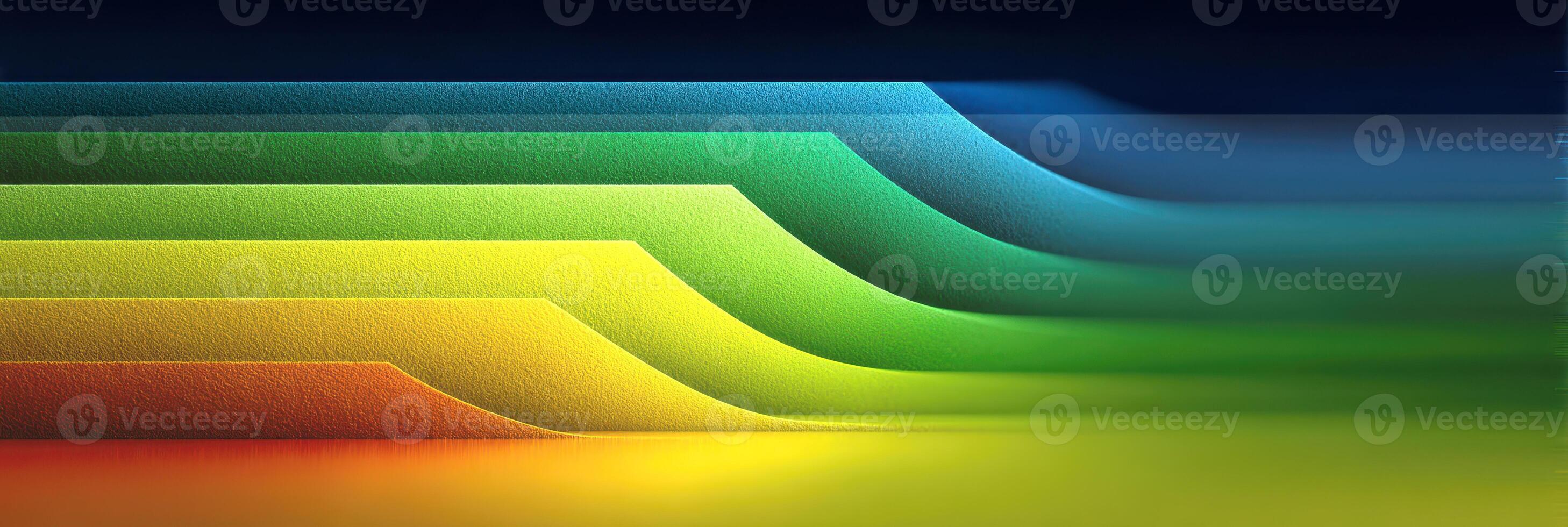 Colorful gradient waves create a vibrant abstract landscape in a modern digital artwork photo