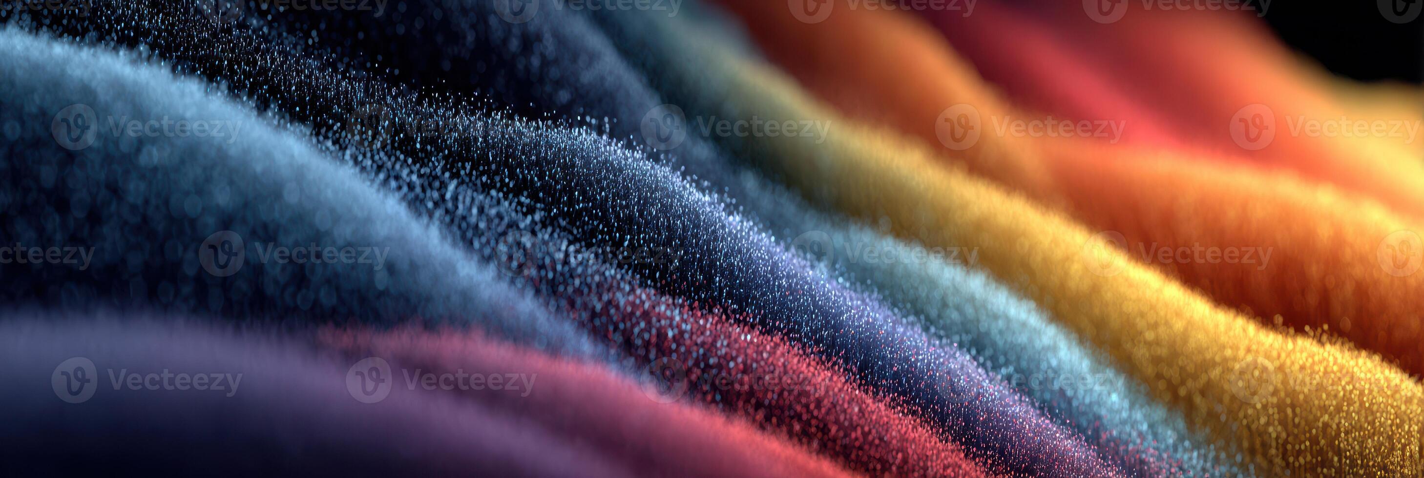 Abstract waves of colorful particles create a mesmerizing visual display in an artistic representation photo