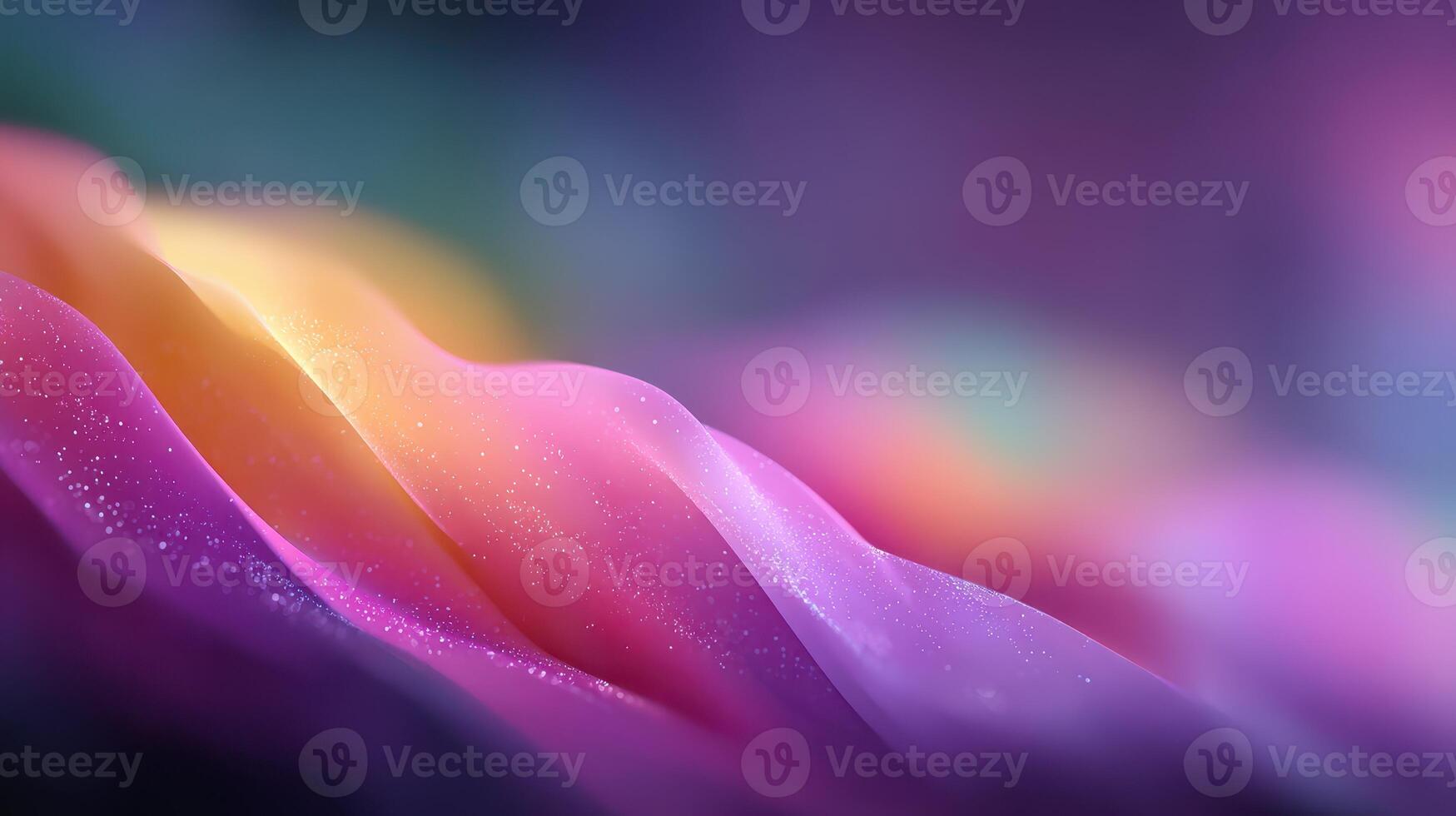 Colorful abstract waves flowing softly in a dreamy landscape at twilight with vibrant hues photo