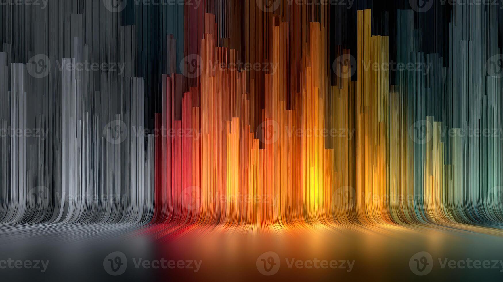 Vibrant abstract landscape with gradient colors showcasing movement and depth in modern art representation photo