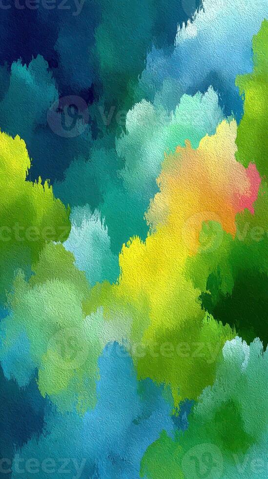 Colorful abstract clouds blend together in vibrant hues creating a dreamy landscape of texture and depth photo