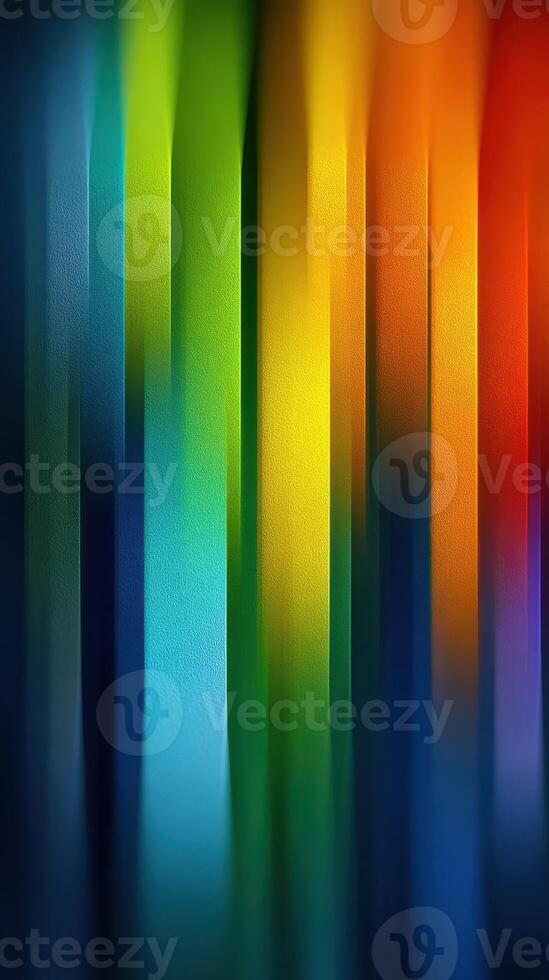 Colorful vertical stripes create a vibrant abstract design in bold hues of blue, green, yellow, orange, and red photo