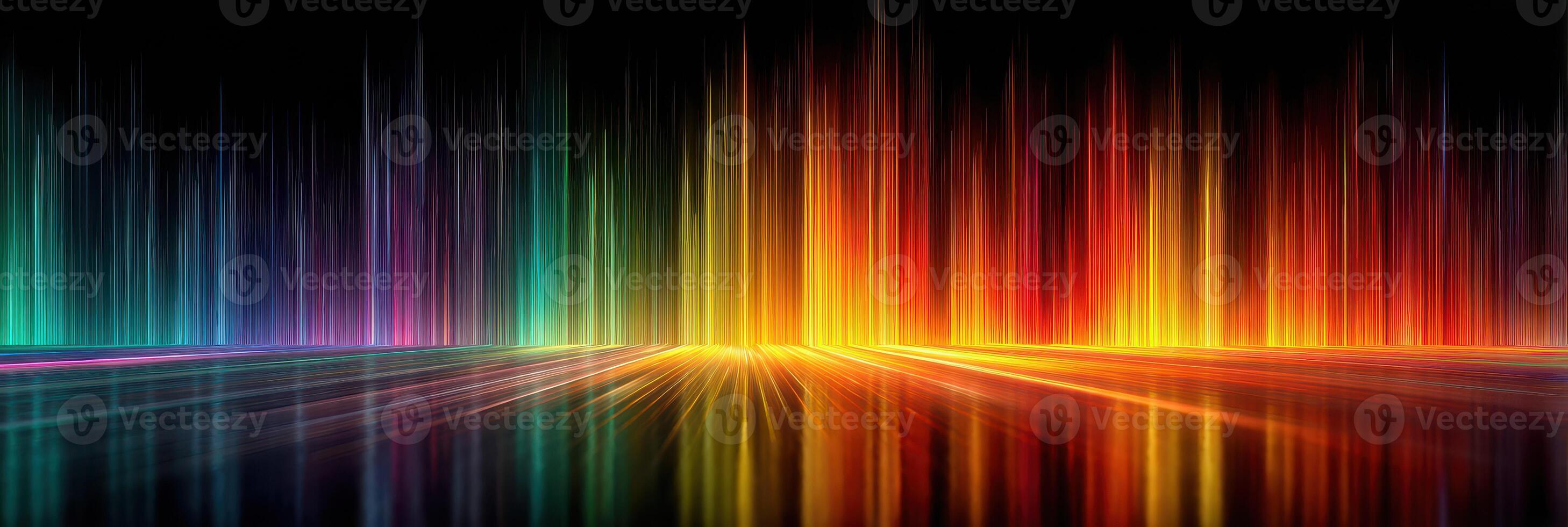 Colorful abstract light pattern creates a vibrant atmosphere in a dark setting photo