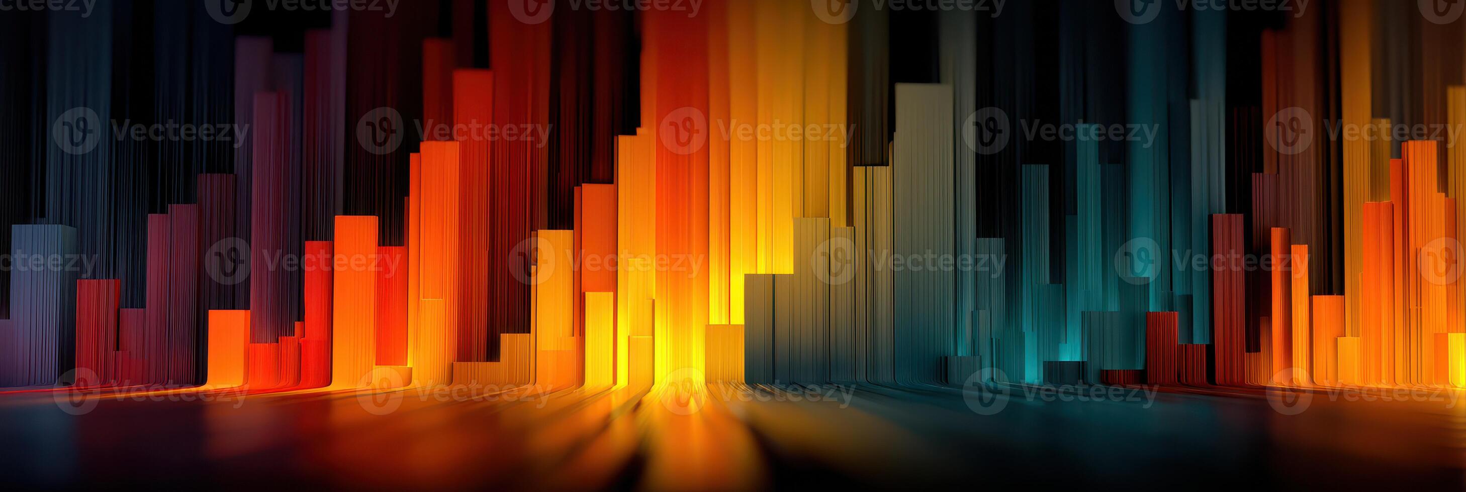 Colorful abstract vertical bars create an eye-catching backdrop in a vibrant digital artwork photo
