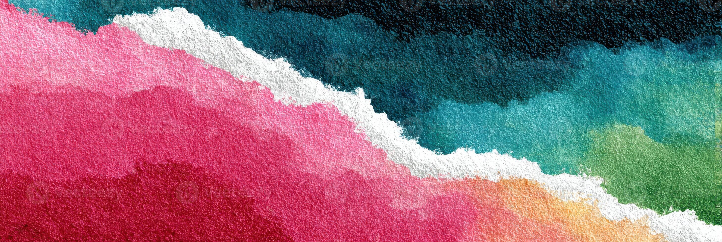 Vibrant watercolor abstract painting showcasing layers of color blends in various shades and textures photo