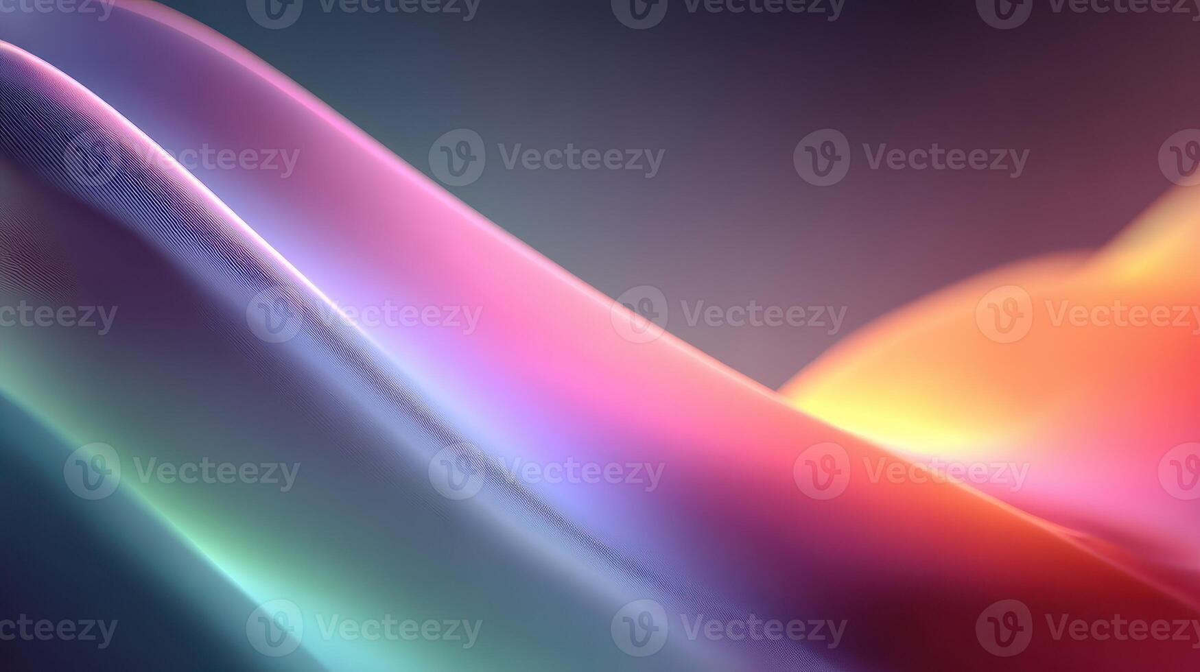 Colorful abstract waves flow smoothly creating a mesmerizing visual experience at dusk in a digitally manipulated landscape photo