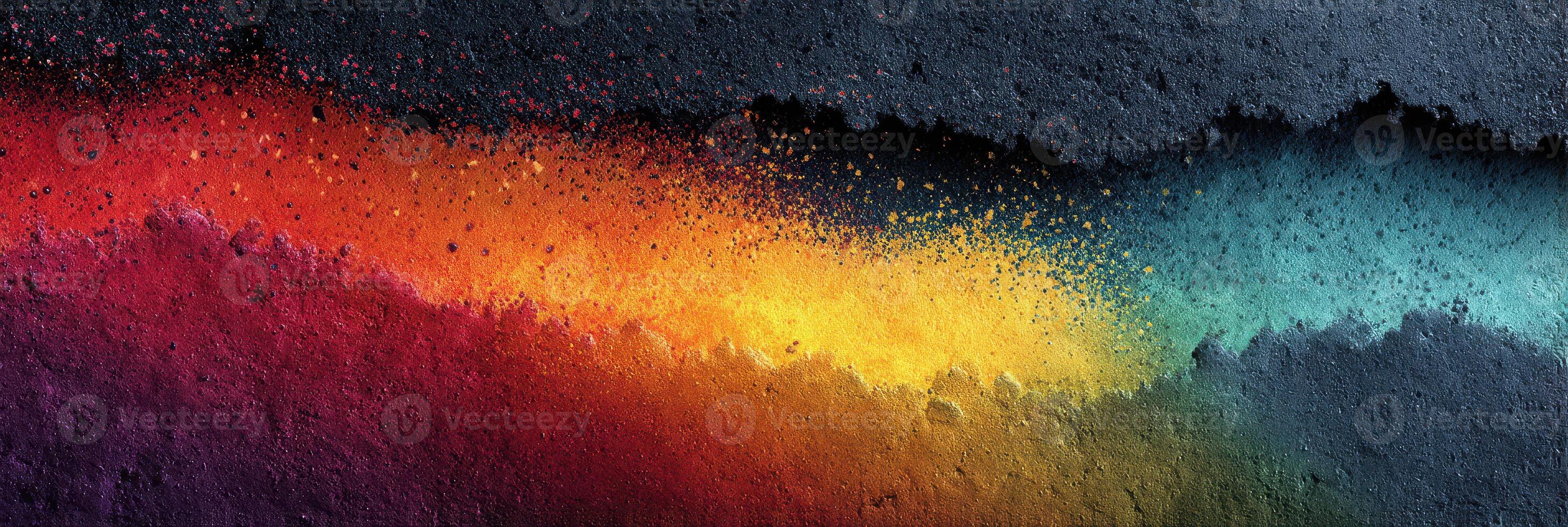 Vibrant abstract art with dynamic colors creating a stunning visual contrast on dark background photo
