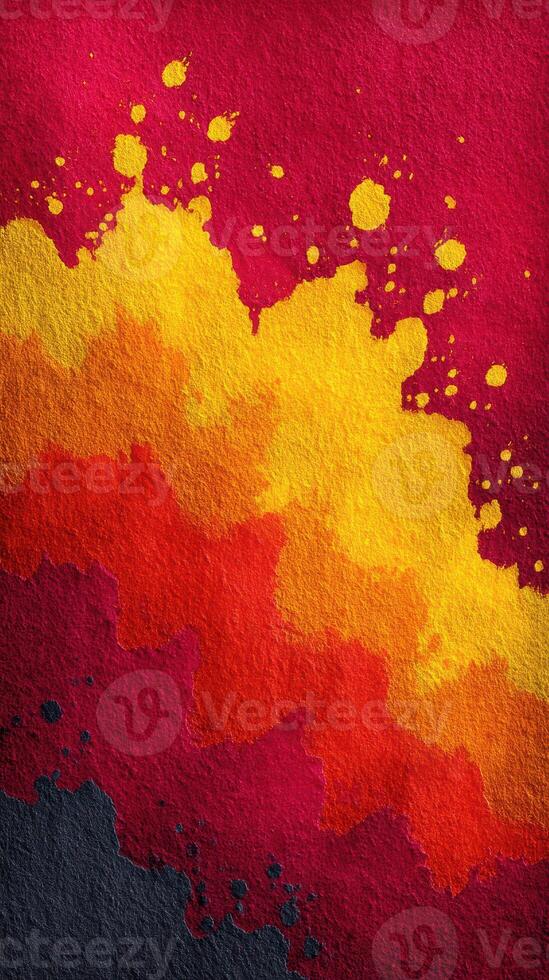 Colorful abstract watercolor artwork with vibrant hues blending from red to yellow, showcasing artistic expression and creativity photo