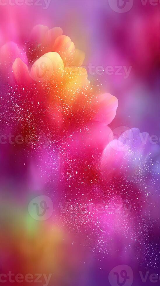 Colorful abstract floral design showcasing vibrant hues and soft textures in a dreamy background photo