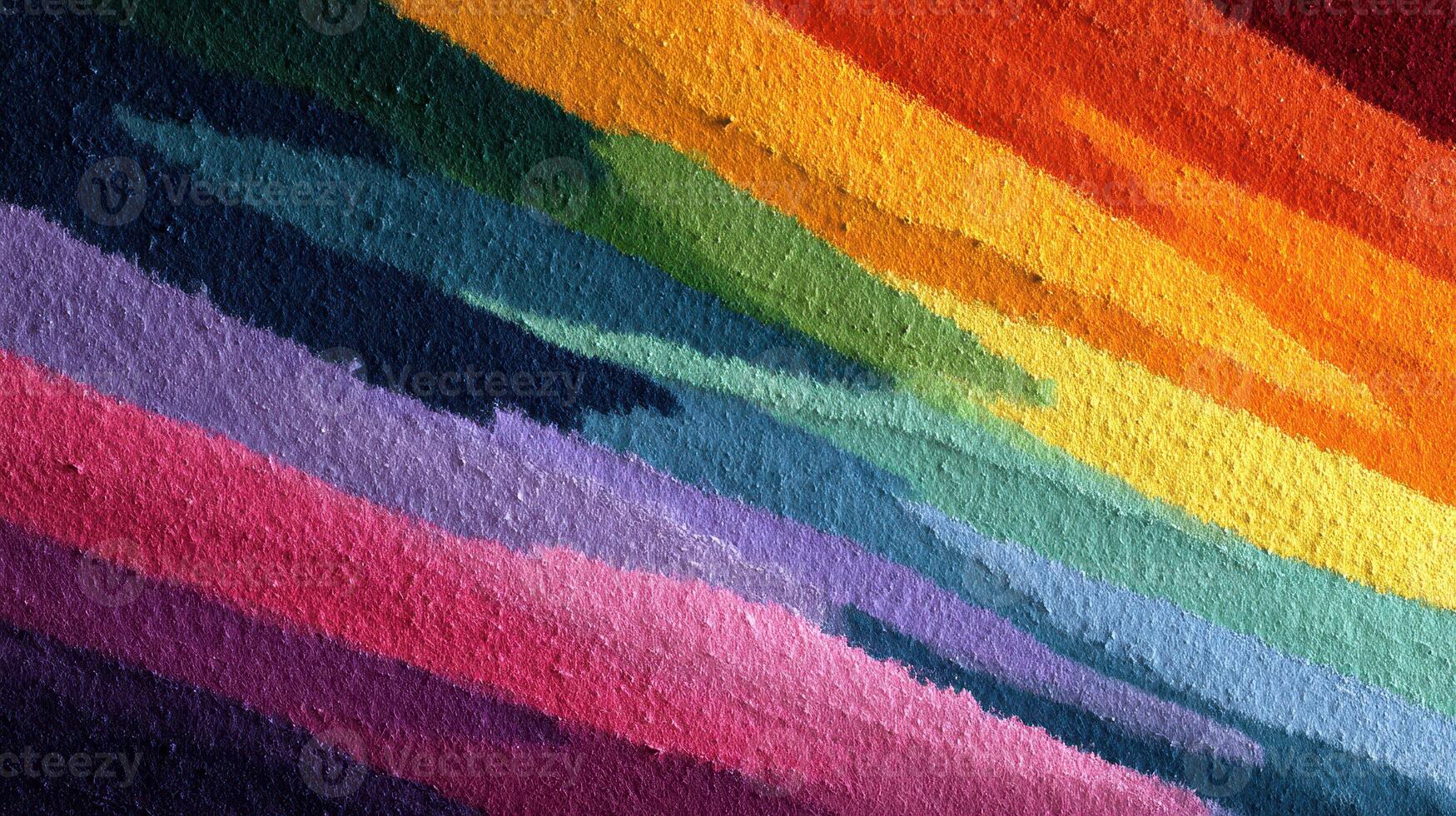 Colorful abstract painting showcasing vibrant stripes of various hues on textured surface in artistic display photo