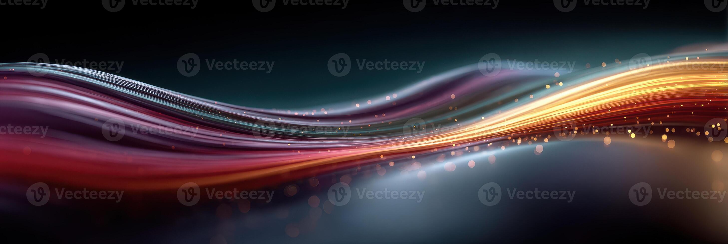 Abstract flowing waves of color with dynamic light effects in a dark background photo