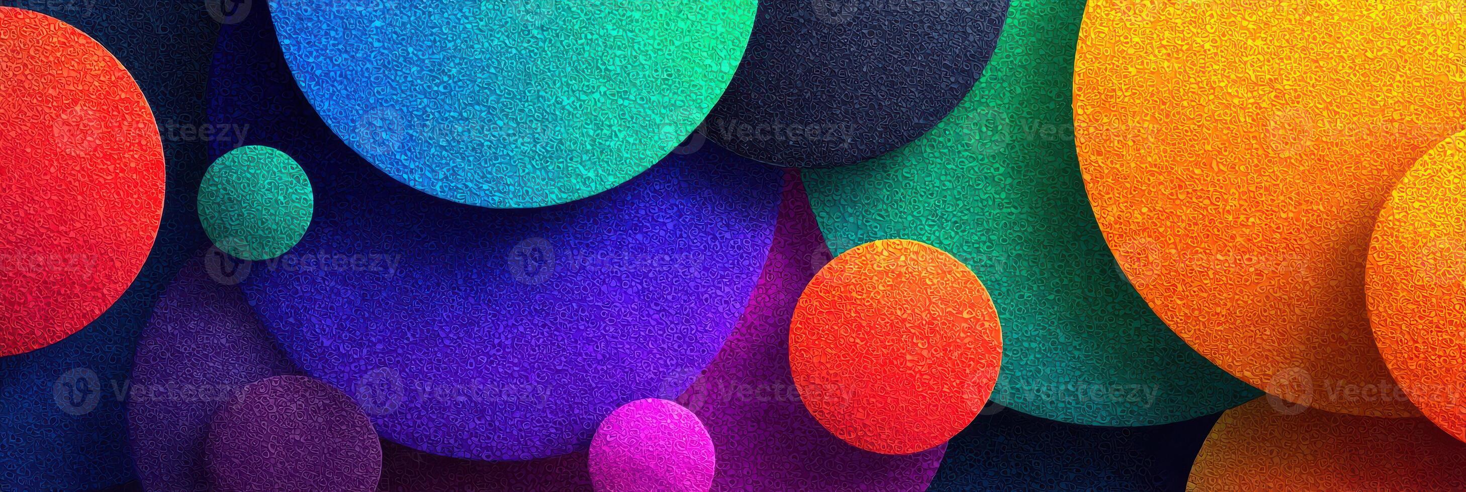 Colorful abstract circles create vibrant patterns in a modern art design suitable for various creative projects photo