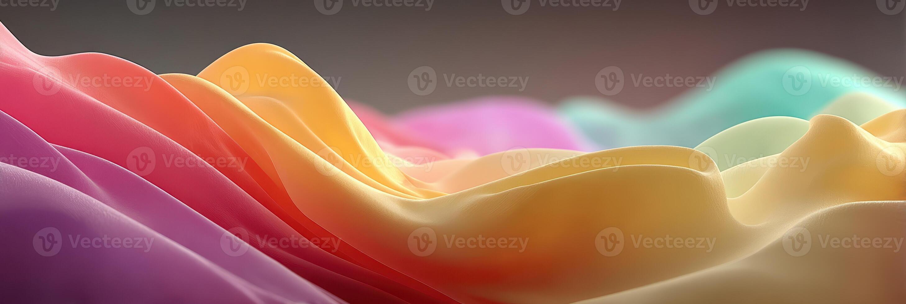 Colorful waves of fabric create a vibrant abstract composition highlighting the beauty of motion and texture photo