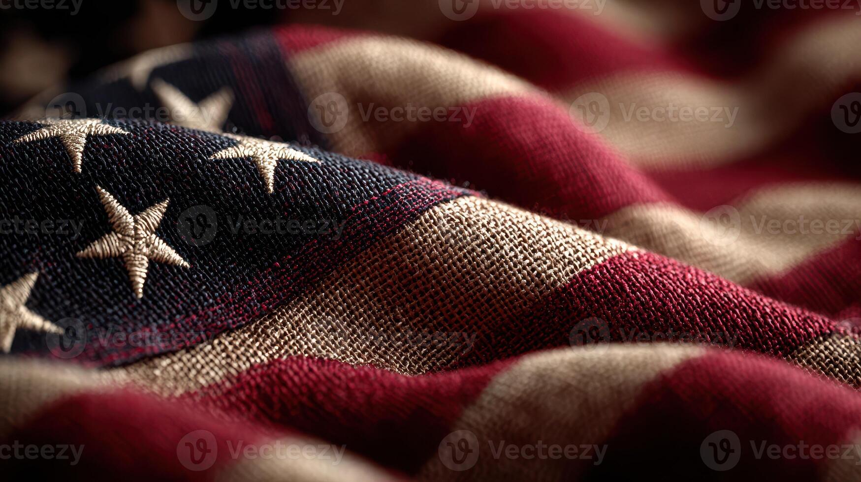 American flag draping softly, showing detailed texture and rich colors during a daylight setting photo