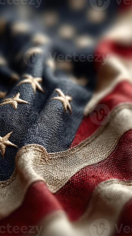 American flag draped in soft fabric, showcasing intricate designs and vibrant colors during a patriotic celebration photo