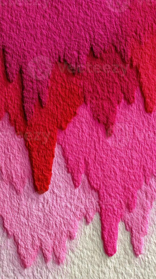 Abstract art piece featuring vibrant pink and red textured layers on a soft background photo