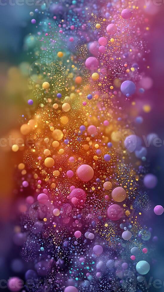 Colorful abstract bubbles create a mesmerizing visual effect in a blend of warm and cool hues photo