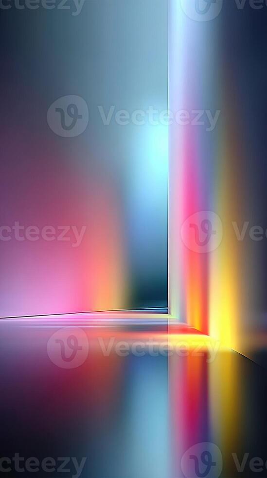 Colorful reflections create a mesmerizing atmosphere in a modern interior space with soft lighting photo