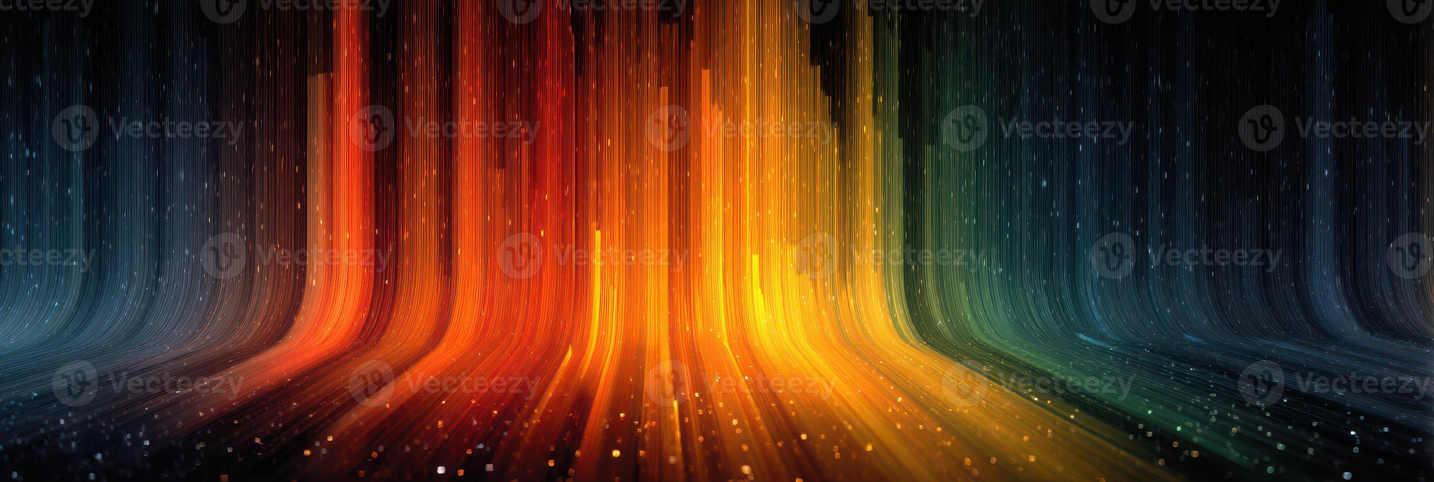 Colorful light display creates a mesmerizing atmosphere in an abstract digital artwork set against a dark background photo