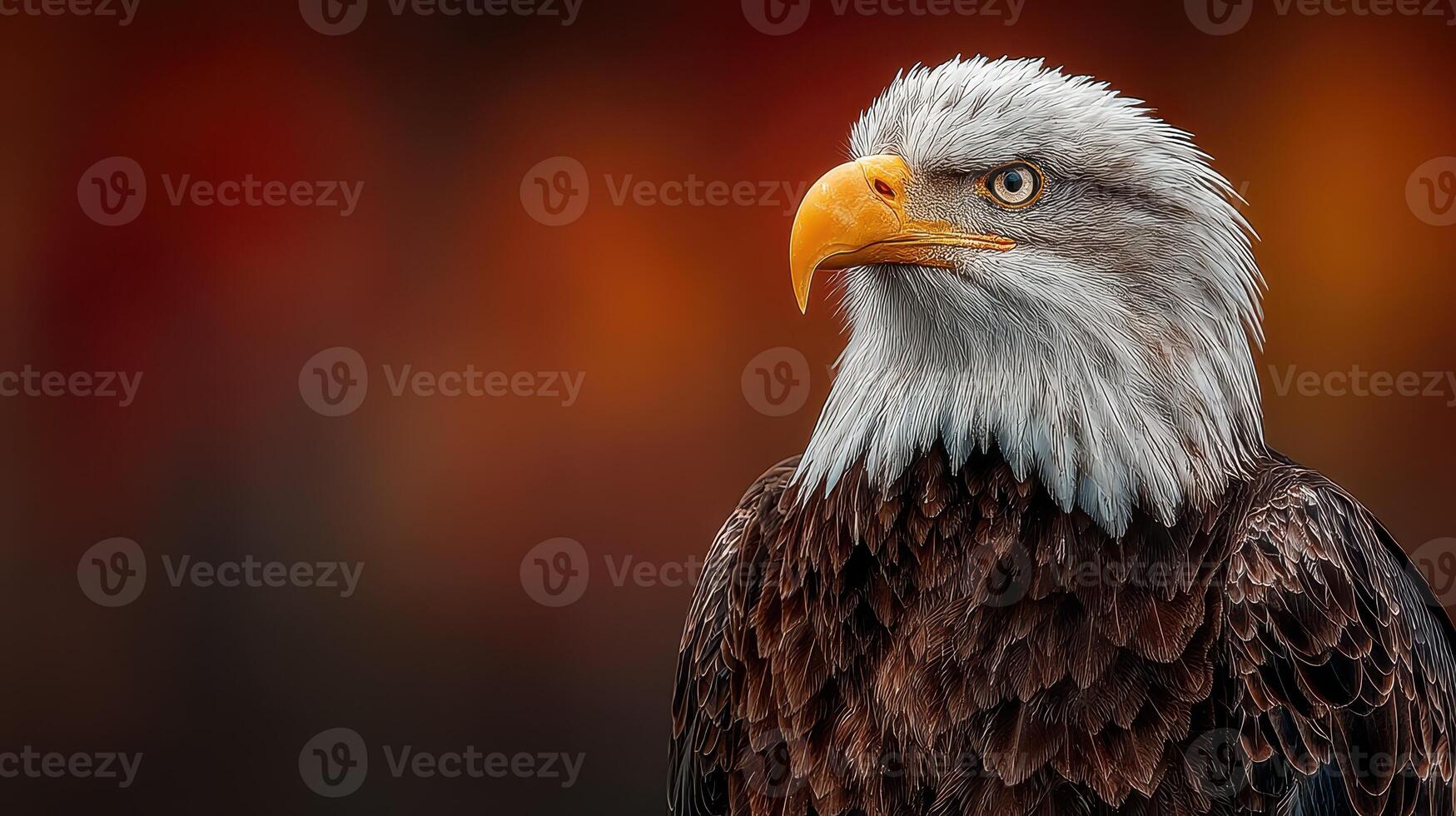 Majestic bald eagle perched against a vivid background showcasing natural beauty and strength photo