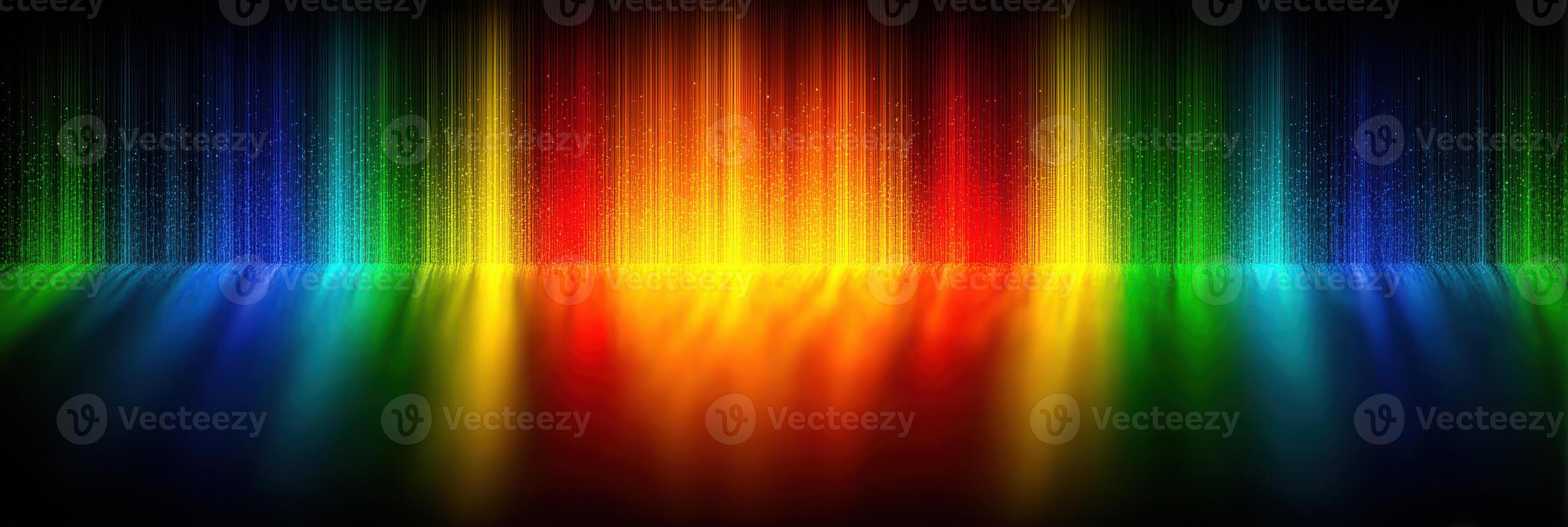 Vibrant rainbow light spectrum with reflections creating a mesmerizing visual display at night photo