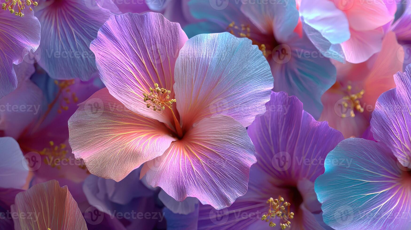 Brightly colored hibiscus flowers arranged artfully in a vibrant display of nature's beauty photo