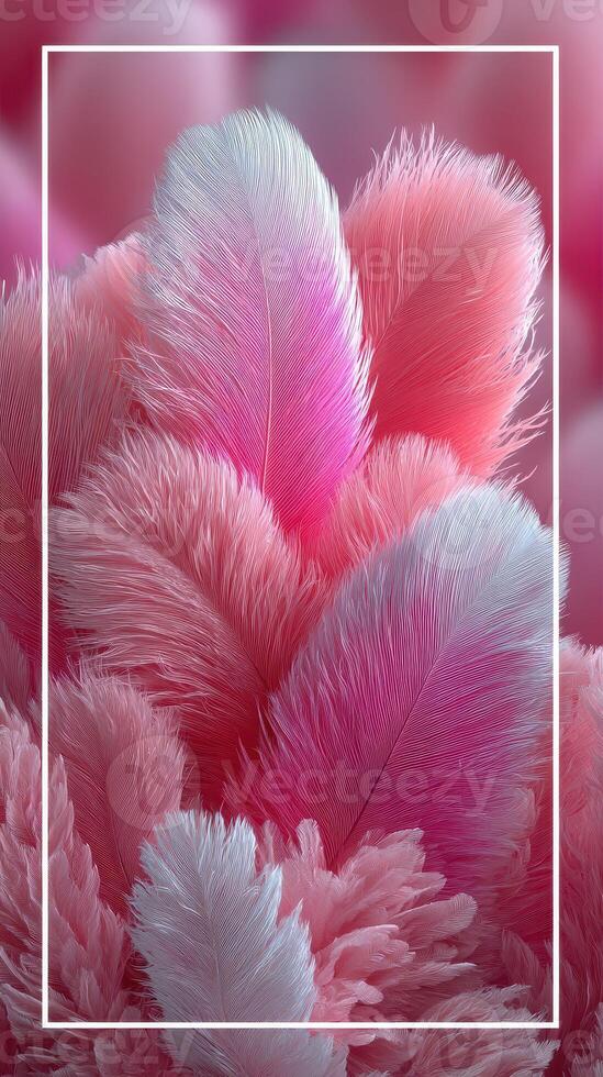 Vibrant pink feathers arranged beautifully in a soft and textured display photo