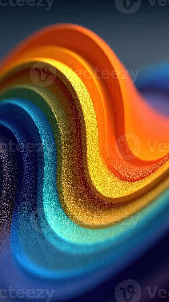 Colorful wave patterns create a dynamic visual effect in a vibrant abstract design showcased on a dark background photo