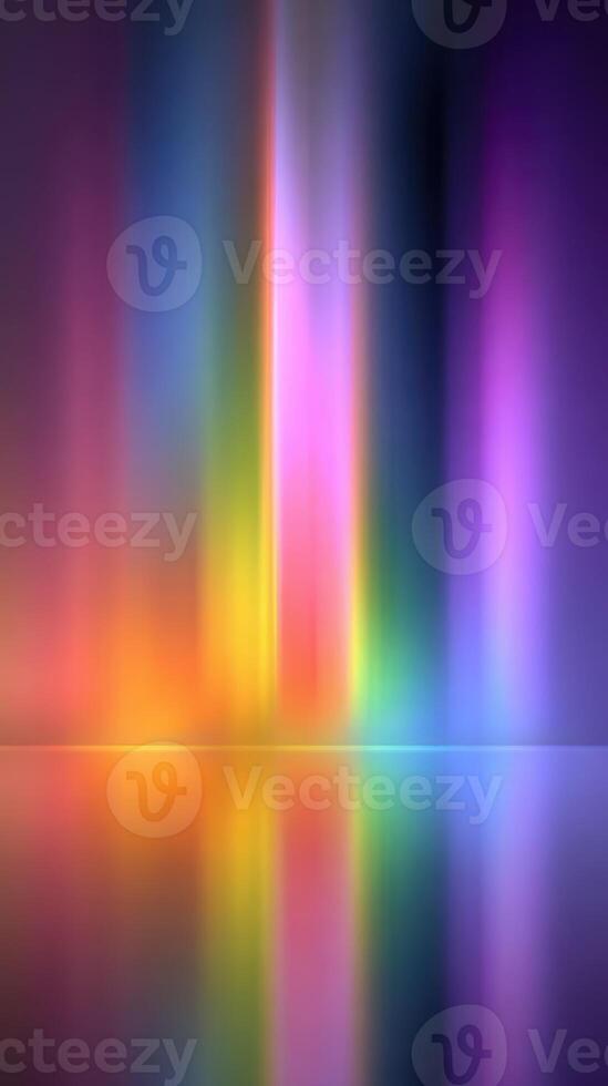 Vibrant colors illuminating the dark background with reflections creating an abstract visual display in a serene setting photo