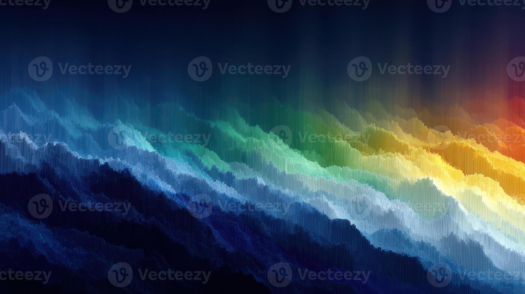 Colorful abstract waves of light blend seamlessly across a dark background, creating a vibrant display of energy and movement photo
