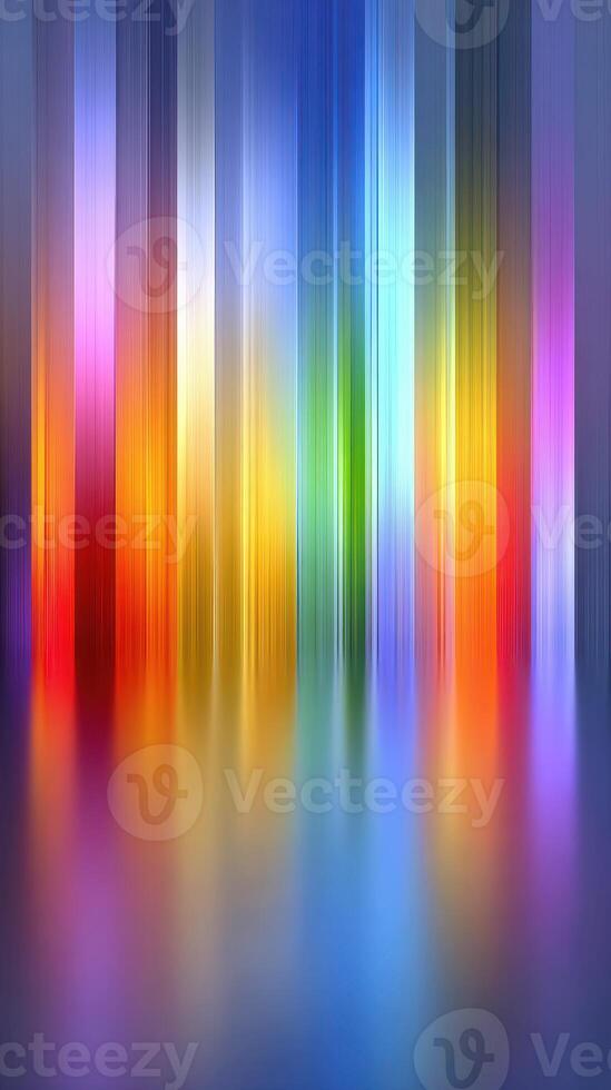 Vibrant abstract artwork featuring colorful vertical lines and reflections in a blended atmosphere photo