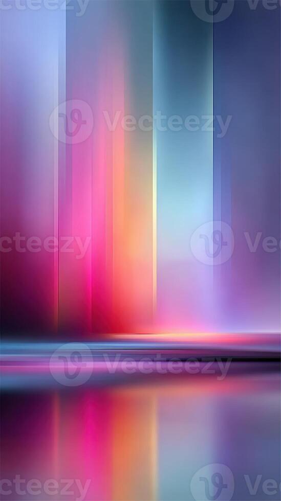 Vibrant abstract composition with colorful gradients and reflections at twilight photo