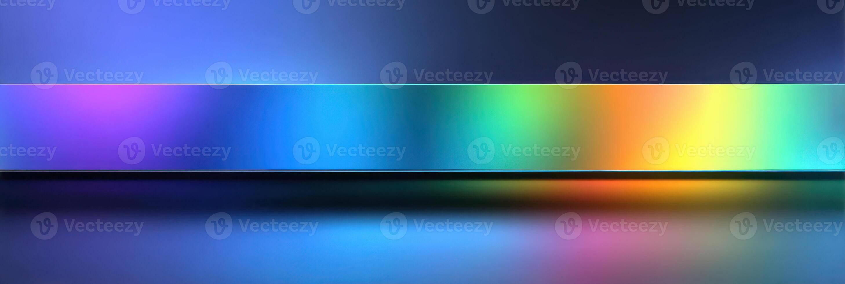 Vibrant light reflections create a colorful display against a dark background at a modern art exhibition photo