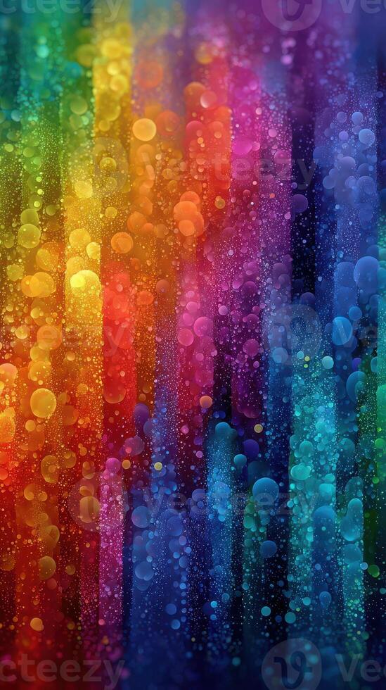 Vibrant color gradient with bubbles creating an abstract, lively atmosphere filled with energy and motion photo