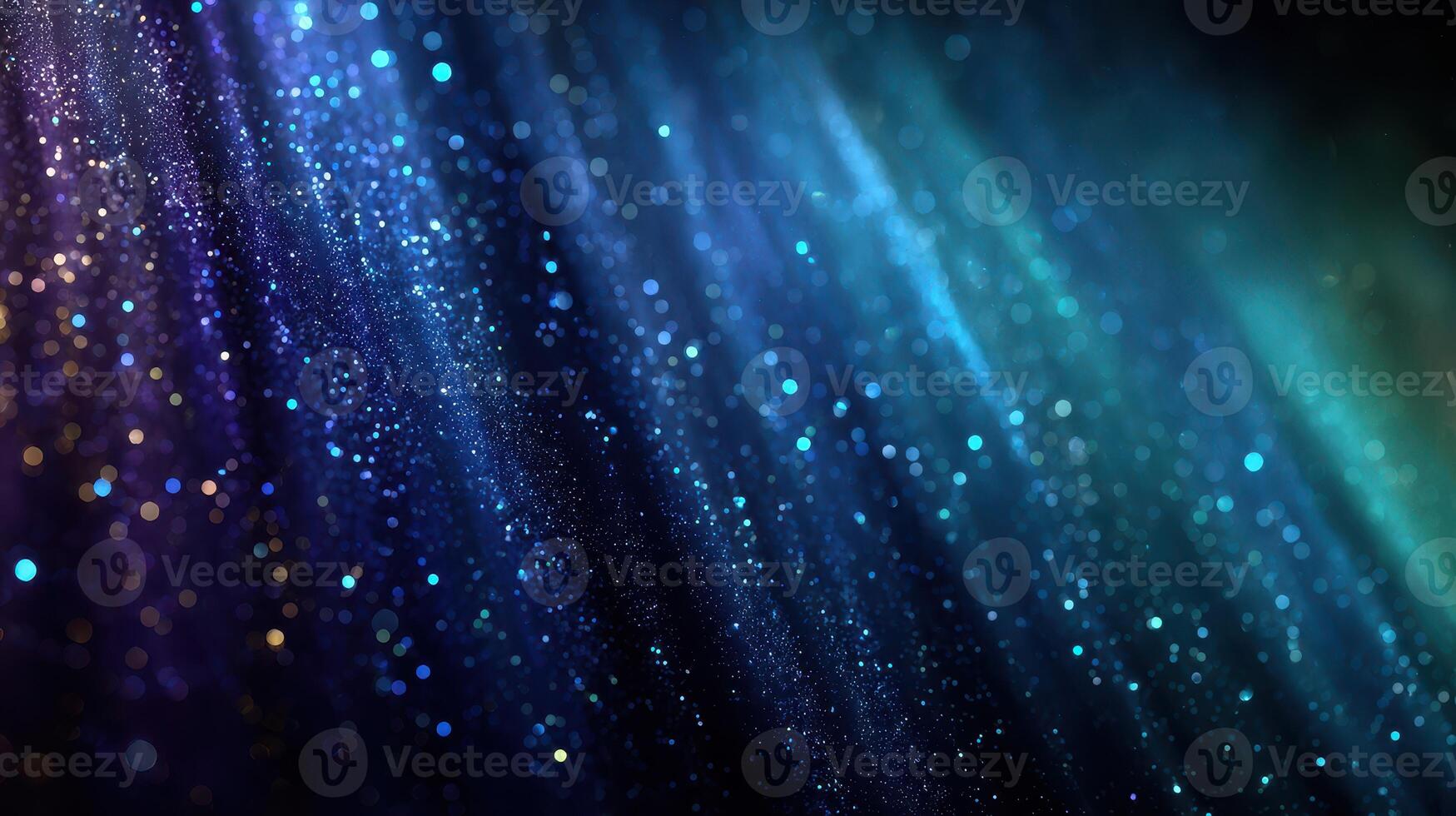 Colorful particles illuminated in a dark background create a mesmerizing visual effect during nighttime photo