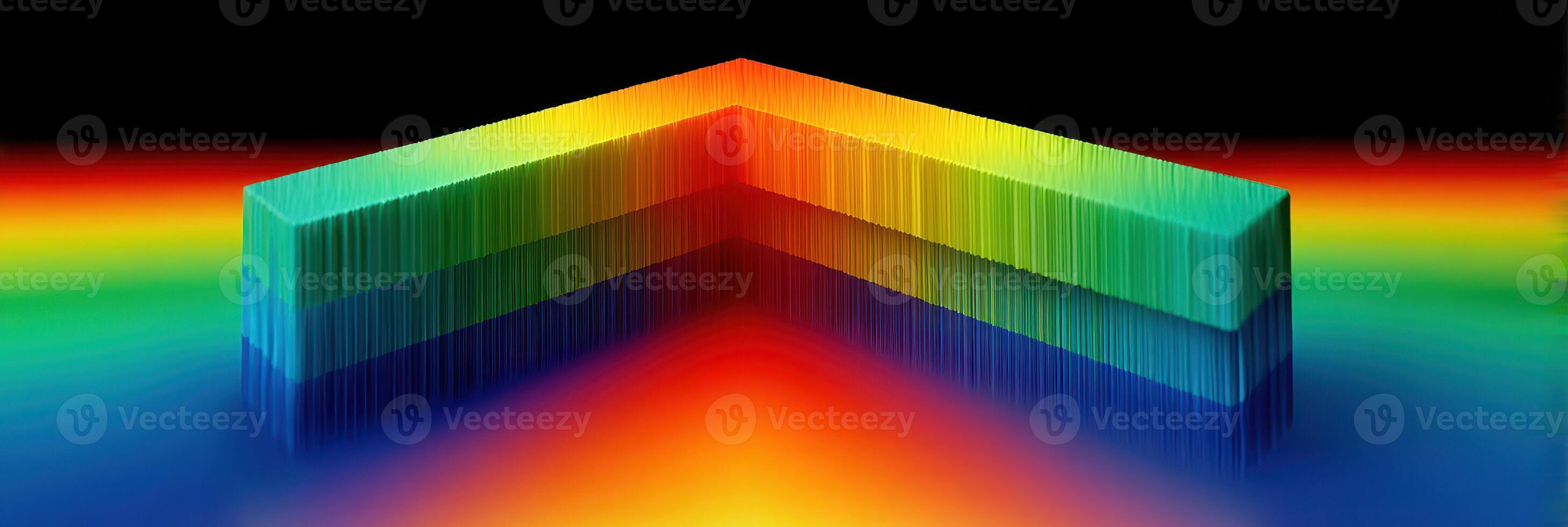 Vibrant rainbow waves form a dynamic pattern in a digital landscape during a creative visualization session photo