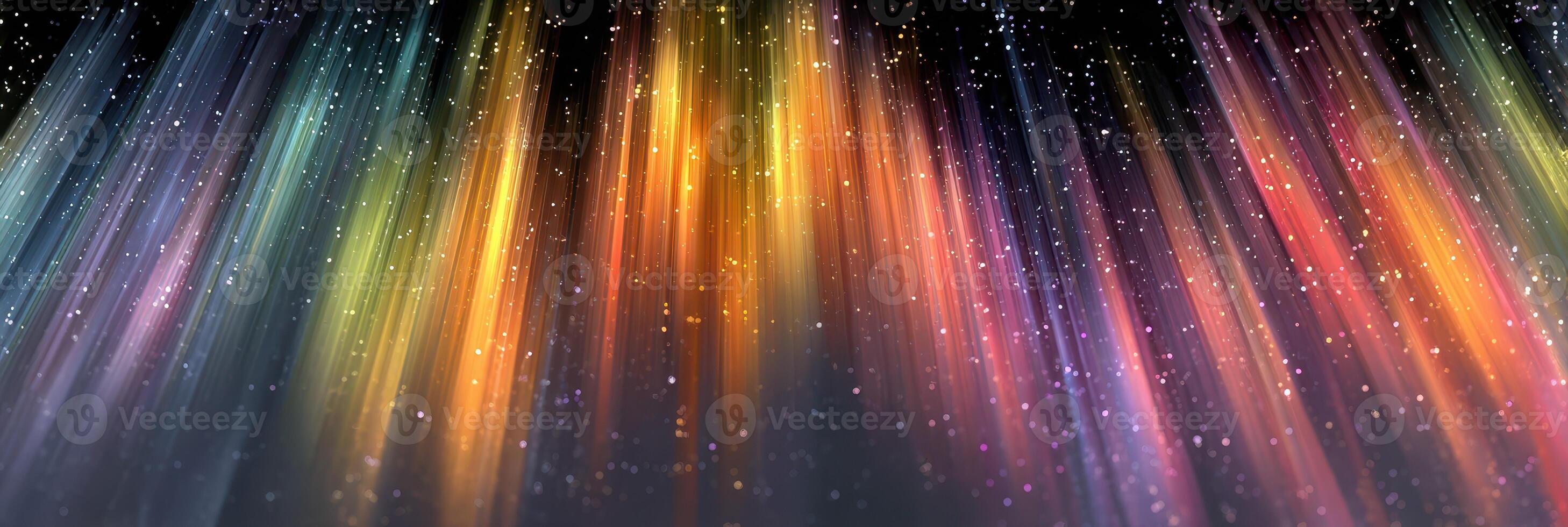 Colorful aurora lights illuminate the night sky above a tranquil landscape in a breathtaking display of natural beauty photo