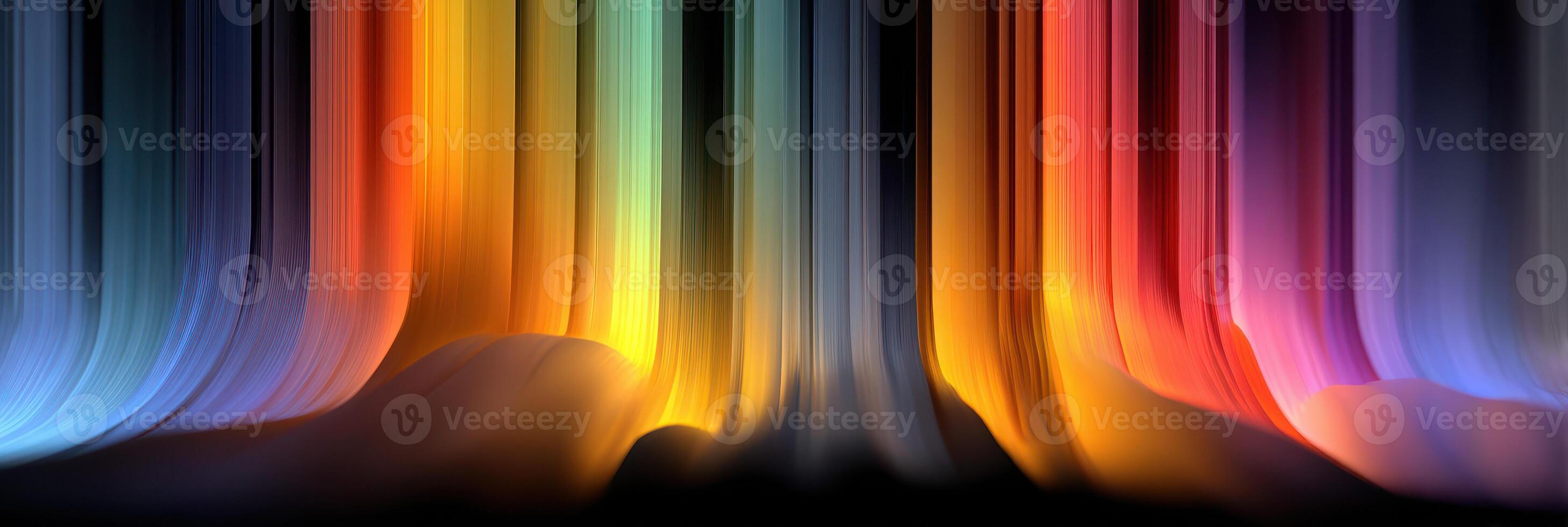 Colorful light display creating a vibrant atmosphere in a dark environment at nighttime photo