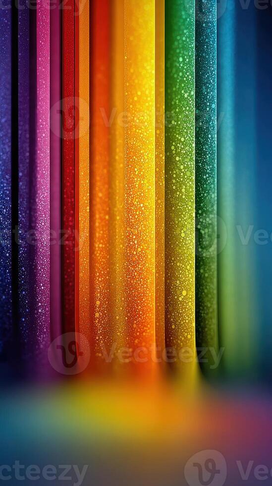Colorful vertical stripes with shimmering glitter create a vibrant abstract design photo
