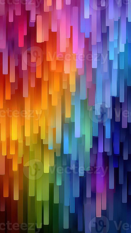 Vibrant abstract design showcasing cascading colors in a rainbow spectrum with vertical lines photo