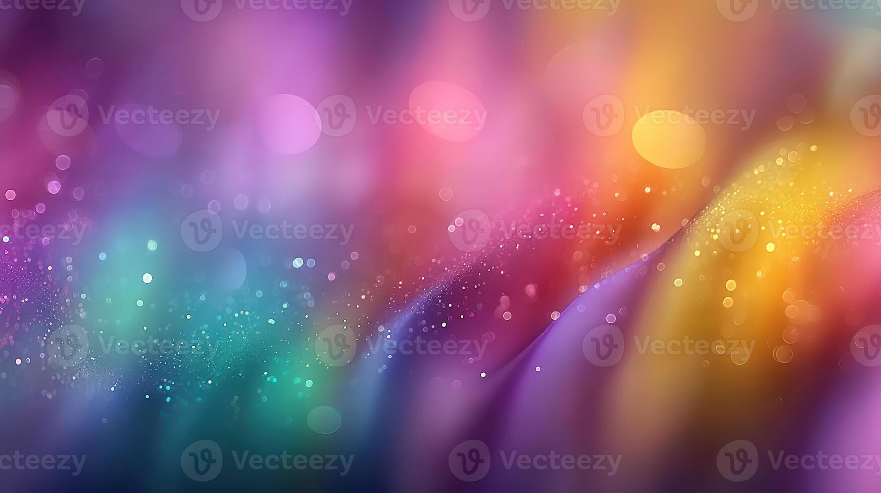 Colorful abstract background with vibrant waves and sparkling light effects in soft focus photo