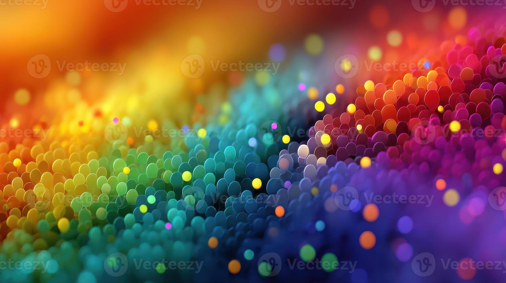 Colorful abstract texture with vibrant dots in various hues brightening a blurred background photo