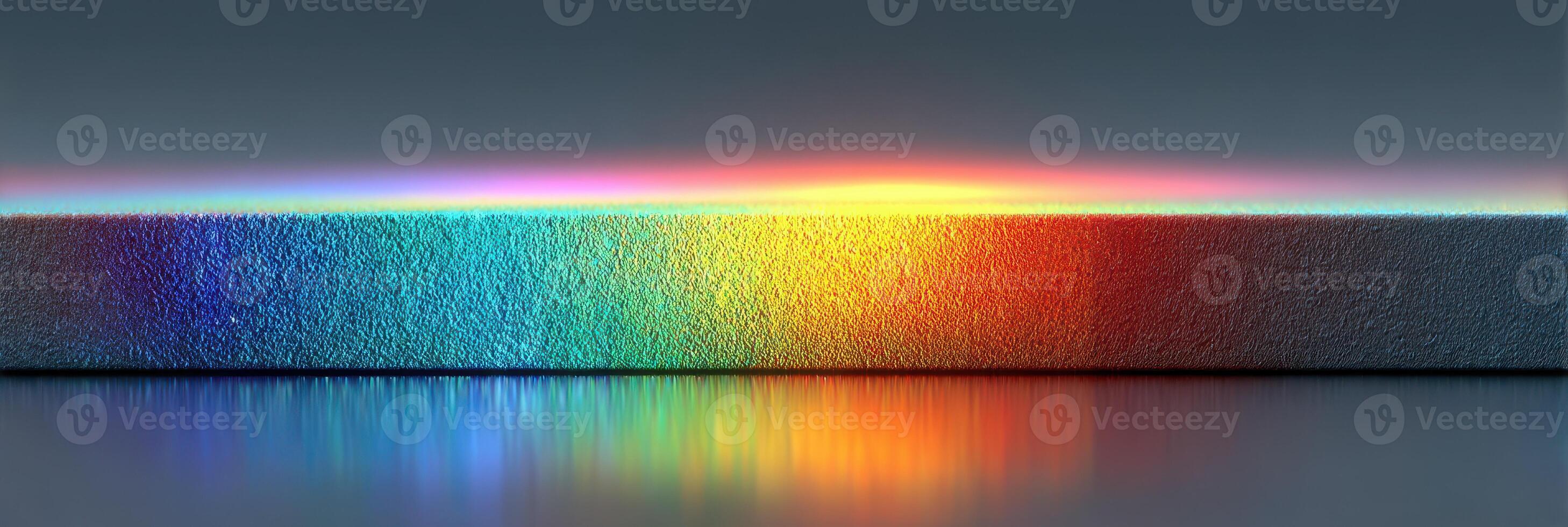 Colorful gradient reflection over a textured surface during dusk with vibrant hues in the sky photo
