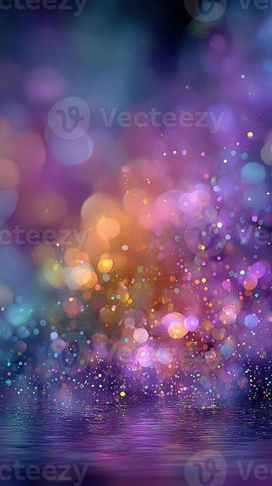 Colorful bokeh lights creating a dreamy atmosphere during an evening event with a magical ambiance photo