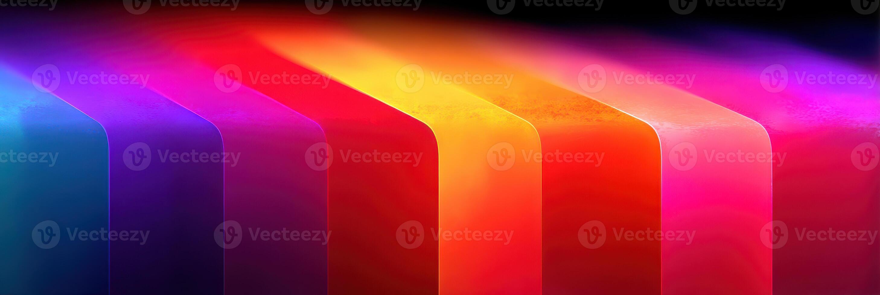 Bright colors blend seamlessly in an abstract gradient artwork featuring curved shapes and vibrant hues photo