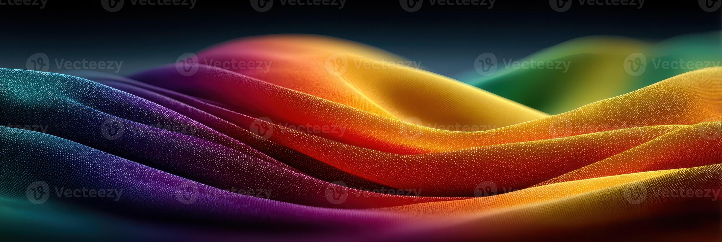 Colorful fabric waves create a vibrant display representing diversity and unity in a dynamic visual design photo