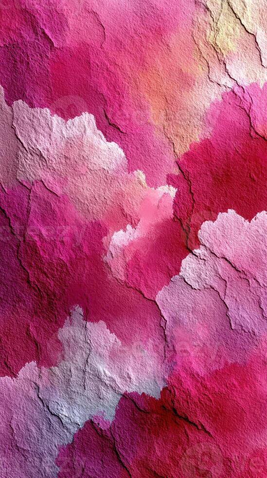 Colorful abstract artwork showcasing shades of pink and red with textured patterns and subtle gradients photo