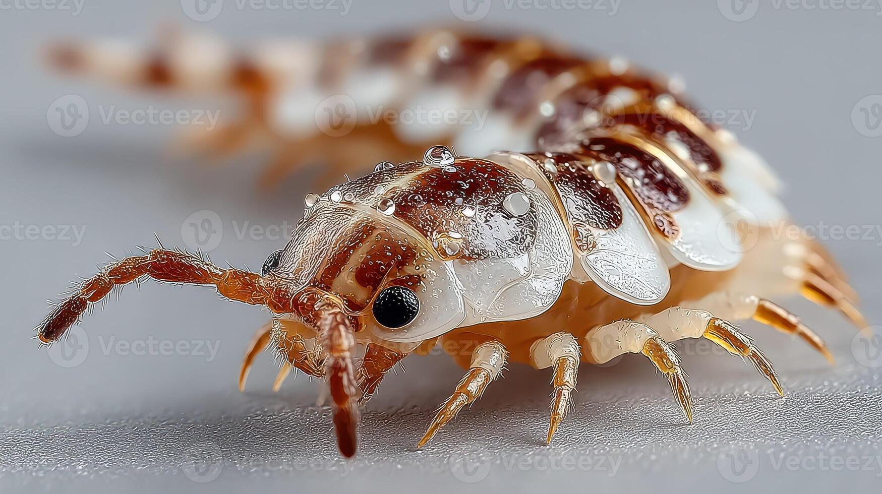 Close-up view of a marine isopod showcasing detailed anatomy and texture photo