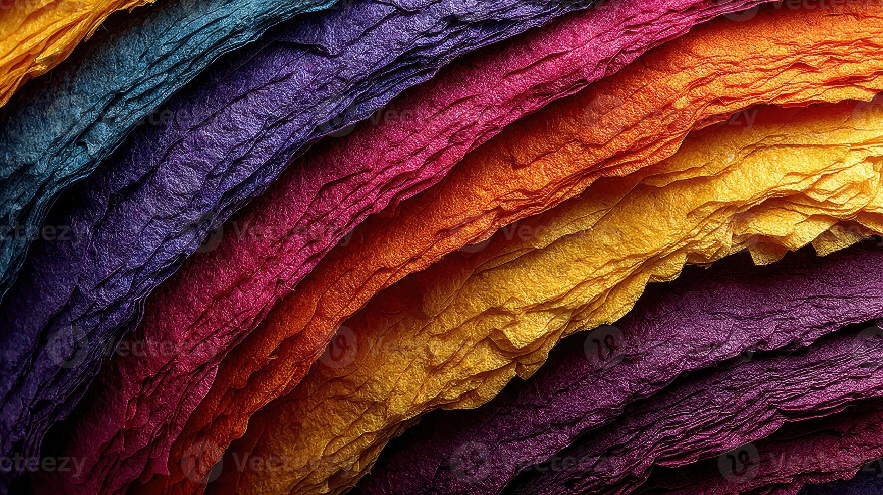 Colorful layers of handmade paper stacked in vibrant hues for art and craft projects in a creative workspace photo